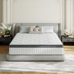 POSMOND 10 inch Queen Size Mattress, Cooling Gel Memory Foam Hybrid Mattress in a Box, Individually Pocketed Springs, Bamboo Charcoal Cotton, Motion Isolation, CertiPUR-US Certified, Medium firm