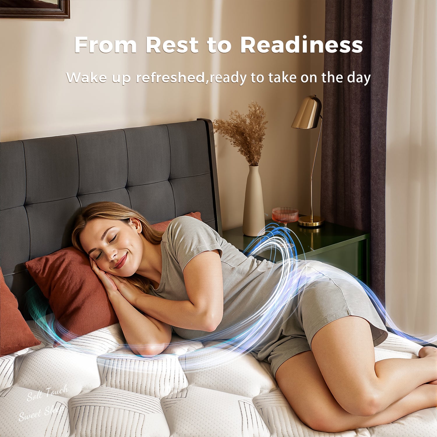 POSMOND 12 inch Queen Mattress, Memory Foam Mattress, Hybrid Mattress with Pocket Spring for Cool Sleep & Pressure Relief, Motion Isolation, Medium, Mattress in a Box, CertiPUR-US