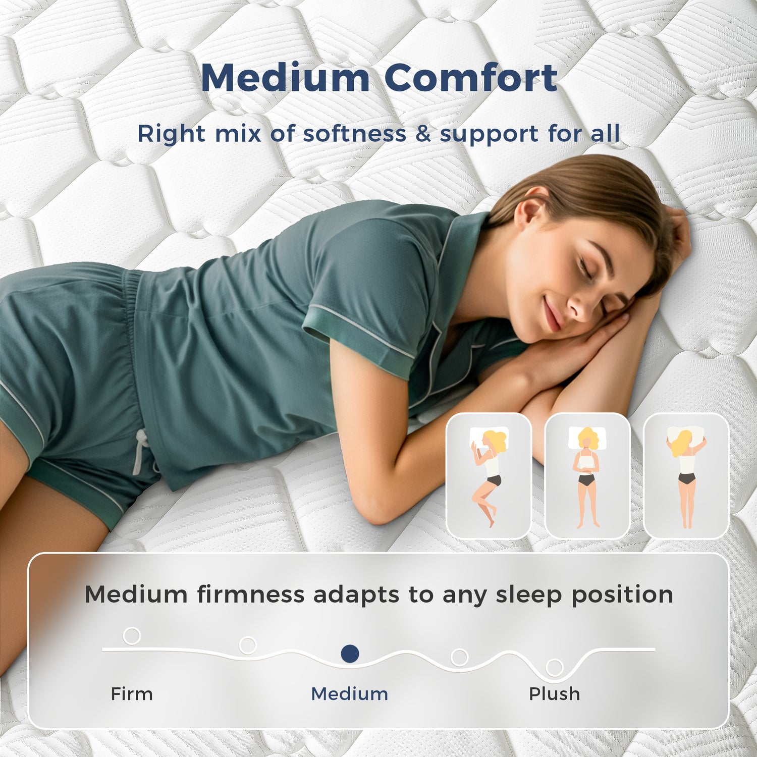 POSMOND King Hybrid Mattress, Mattress in a Box, 12 inch Pocket Spring, Medium Support, Pressure Relief, CertiPUR-US Certified