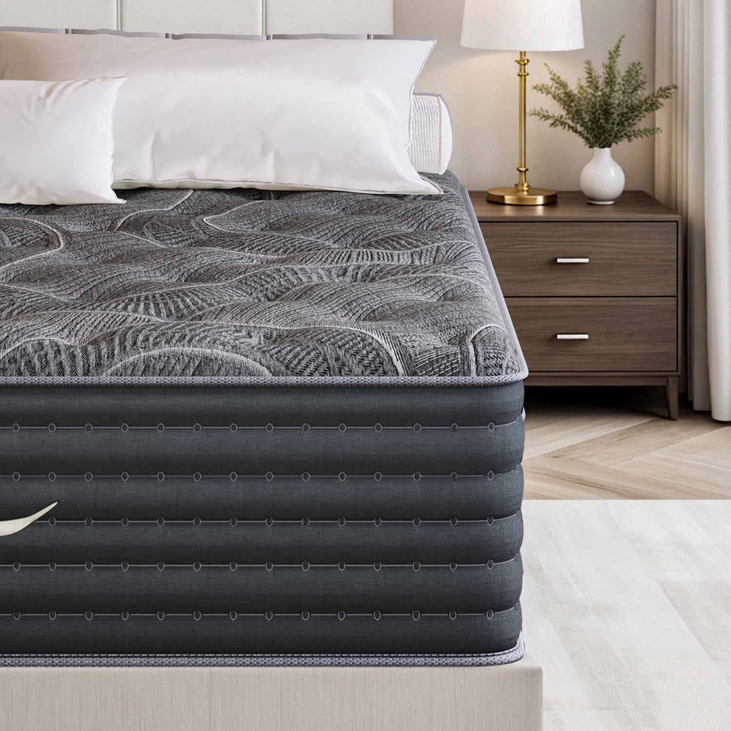 POSMOND Dual-Sided 12" Twin Mattress Medium Firm & Firm Reversible Hybrid Mattress,Cooling Gel Memory Foam Mattress-in-a-Box,Pocket Coils,Pressure Relief
