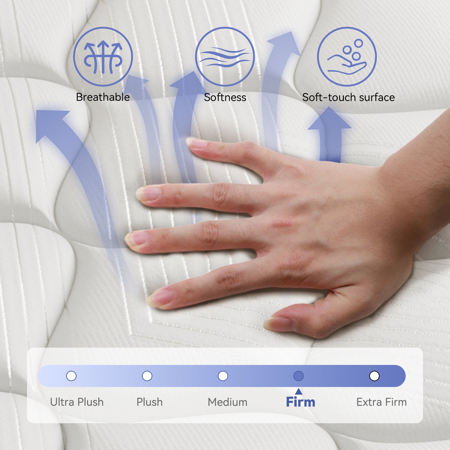 Babo Care King Mattress,12 Inch Hybrid Mattress,Memory Foam with Individually Pocket Springs,Firm Mattress in Box,CertiPUR-US,Anti-Static Fabric