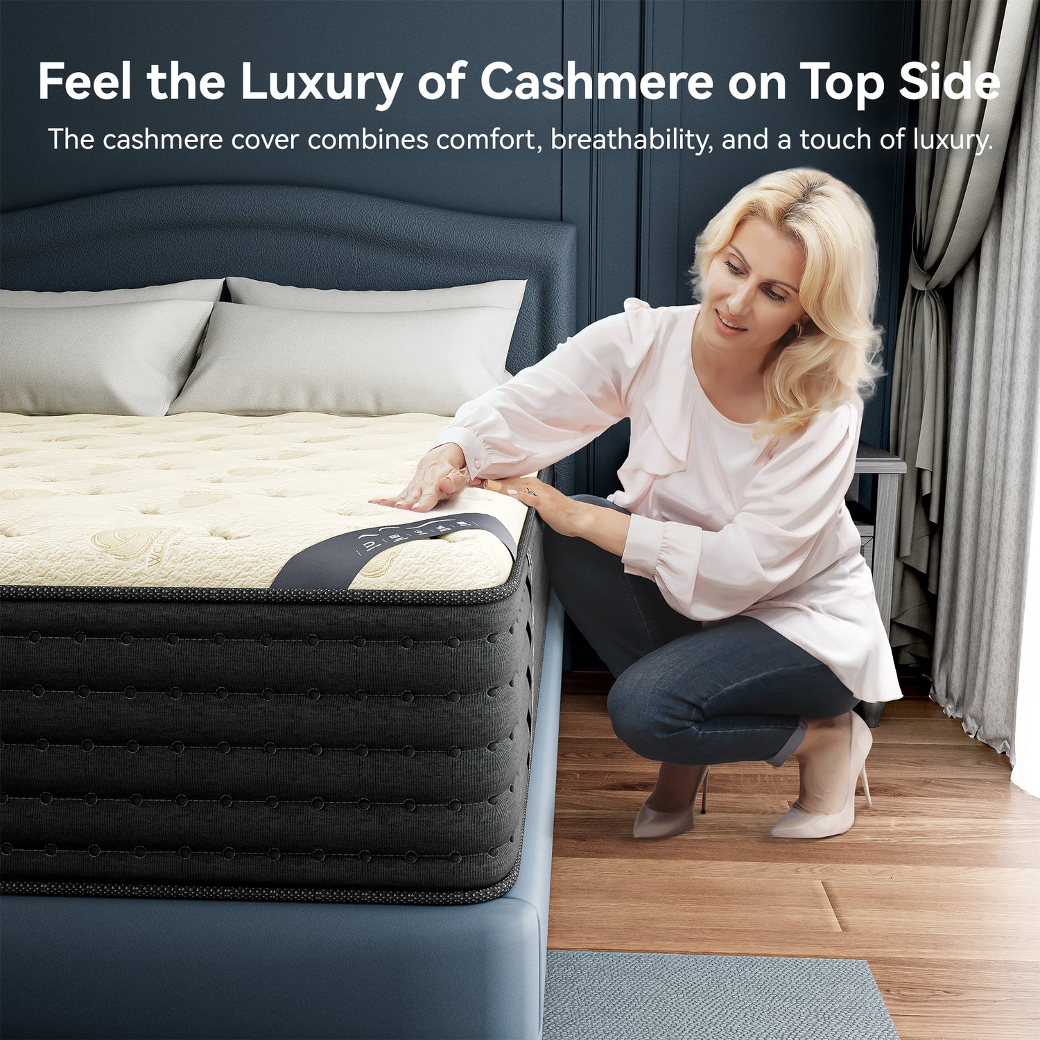 Babo Care Queen Size Hybrid Mattress,14 Inch Double Sided with Cooling Gel Memory Foam and Pocket Spring Mattress in a Box, Motion Isolation & Pressure Relief,CertiPUR-US