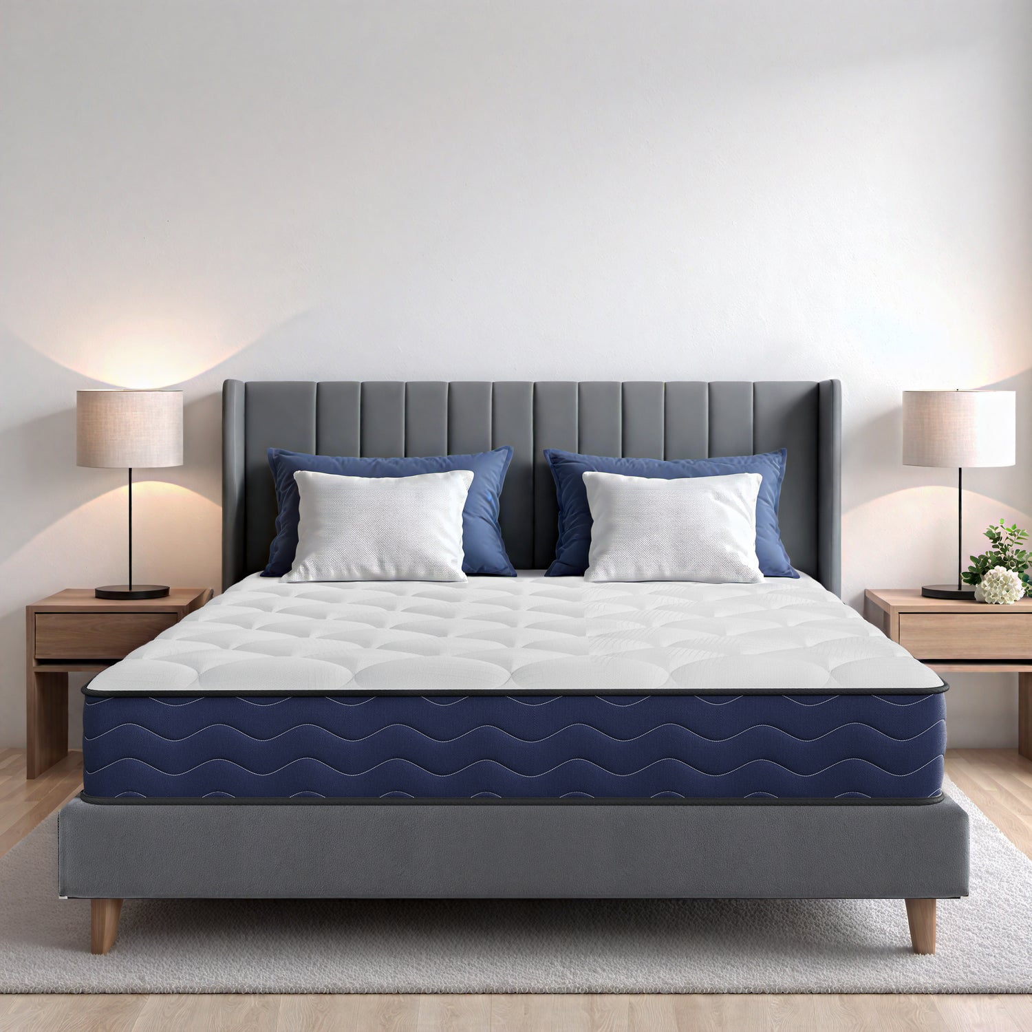 POSMOND 12 inch Queen Mattress, Cooling Gel Memory Foam Mattress, Pocket Spring, Motion Isolation and Pressure Relief, Mattress in a Box, CertiPUR-US