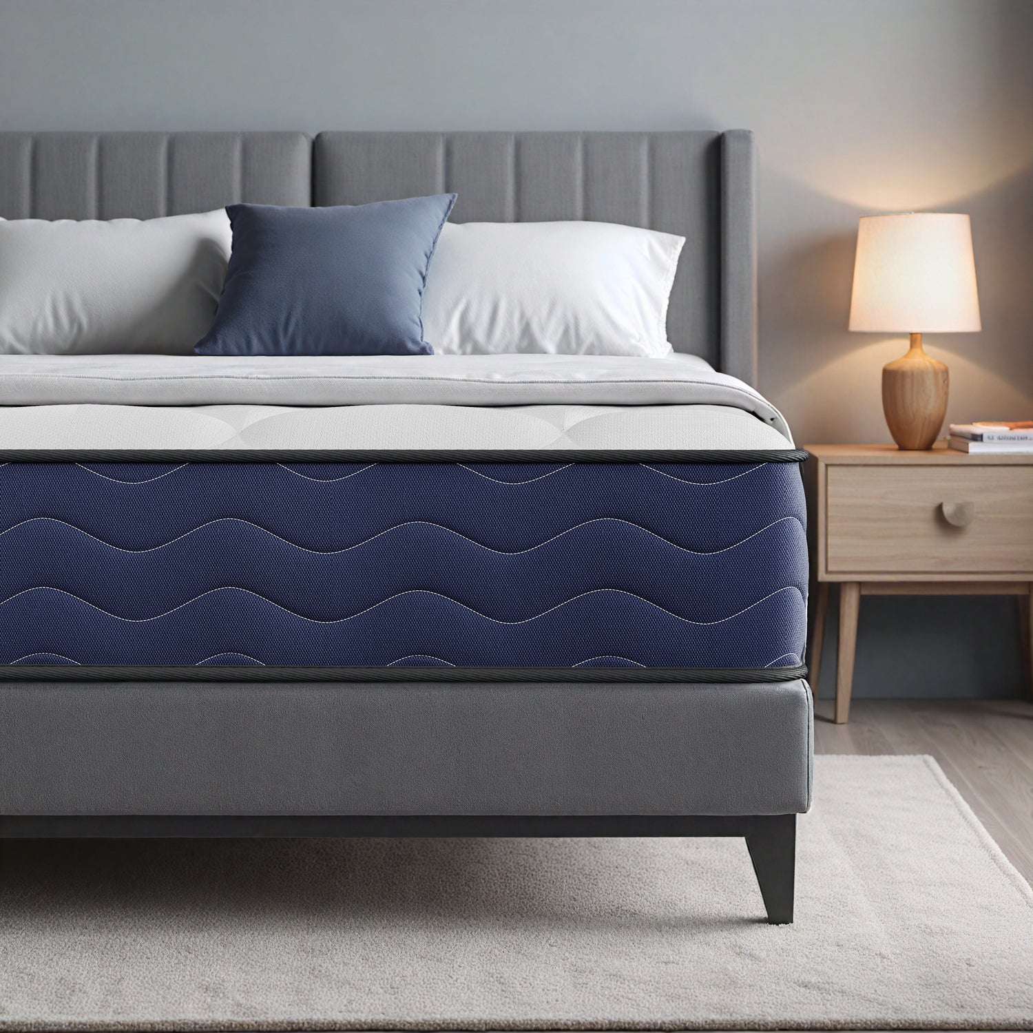 POSMOND 12 inch Queen Mattress, Cooling Gel Memory Foam Mattress, Pocket Spring, Motion Isolation and Pressure Relief, Mattress in a Box, CertiPUR-US