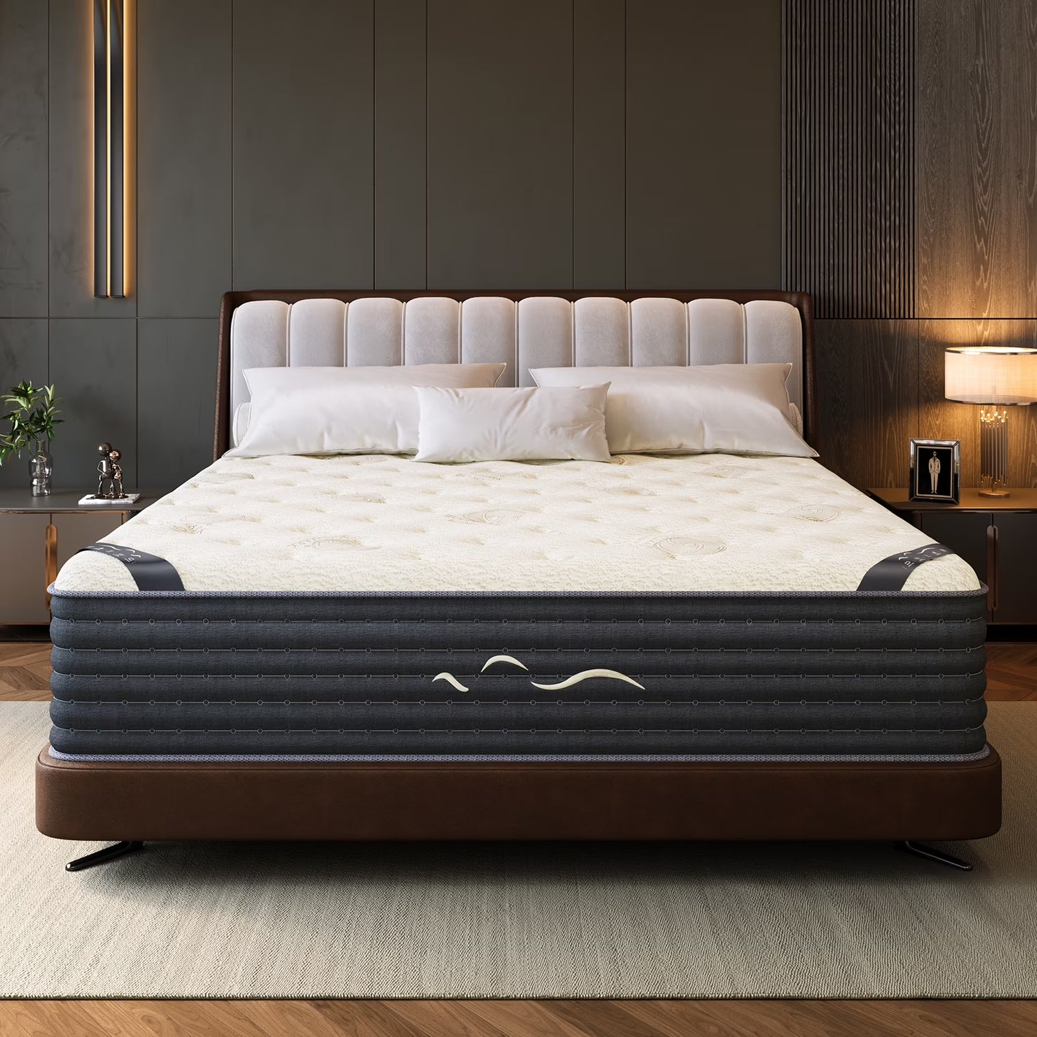 POSMOND 12 inch King Mattress in a box,Double Sided Hybrid Mattress with Cooling Gel Memory Foam,Motion Isolation,Medium Firm